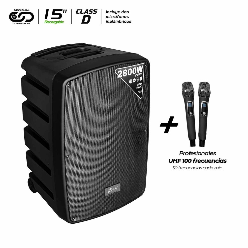 J5274/ 15" / CABINA ACTIVA RECARGABLE 3 VIAS