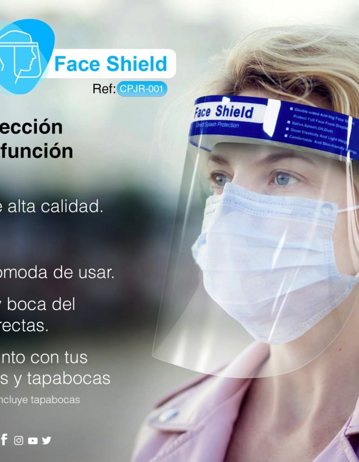 Caja por 5 caretas de protección facial completa CPJR-001